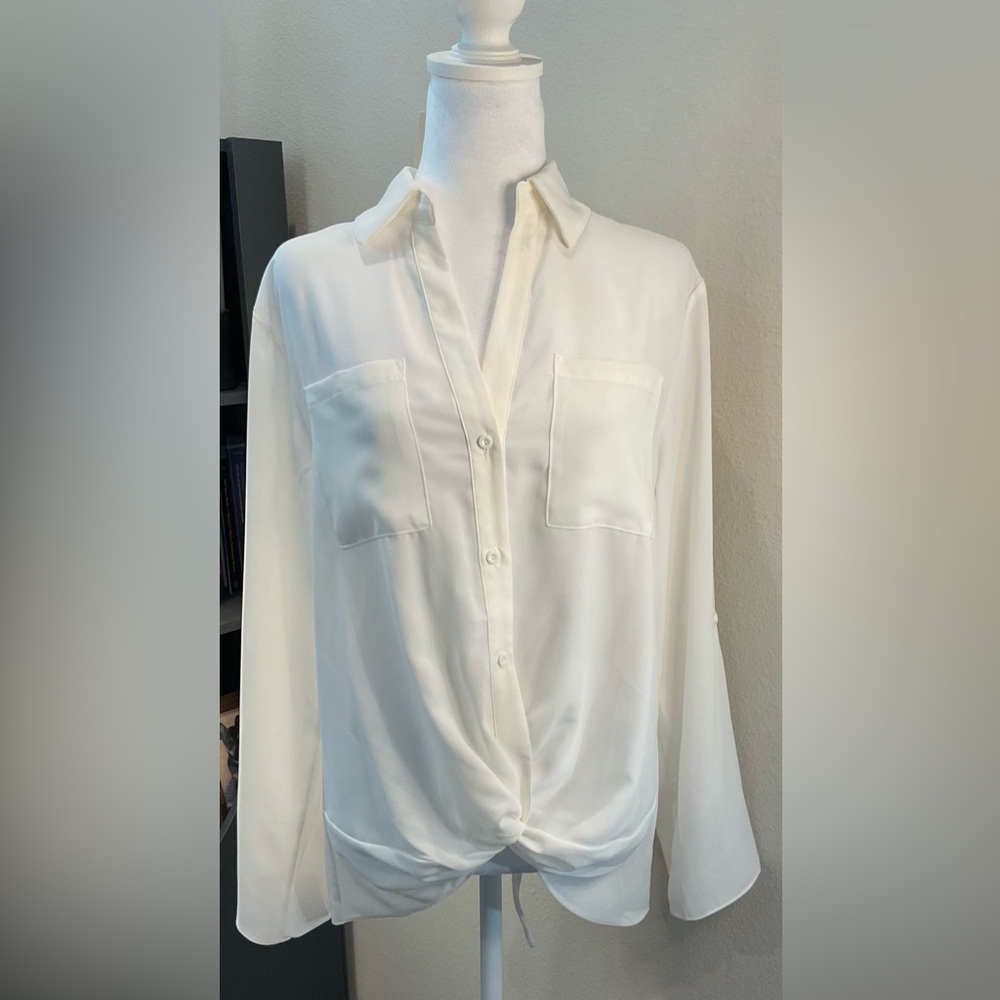 Everleigh Cream Button-Down Blouse